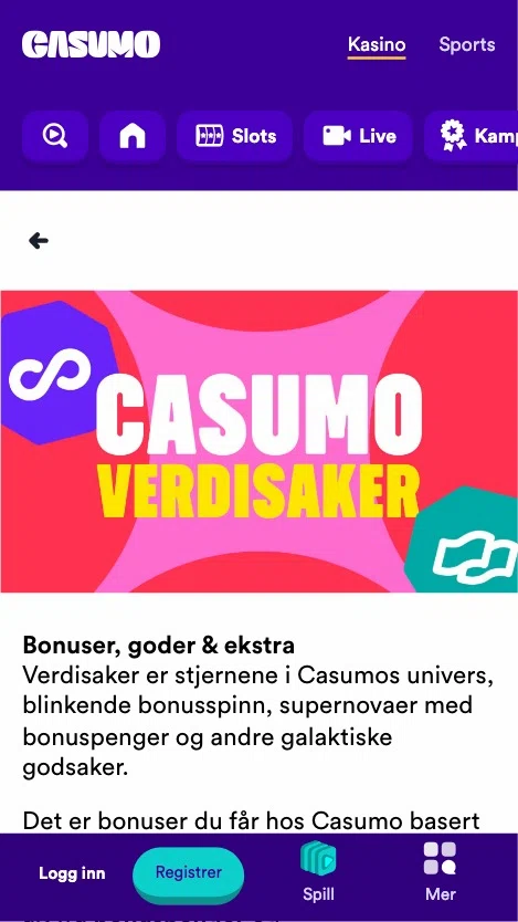 Casumo casino bonus