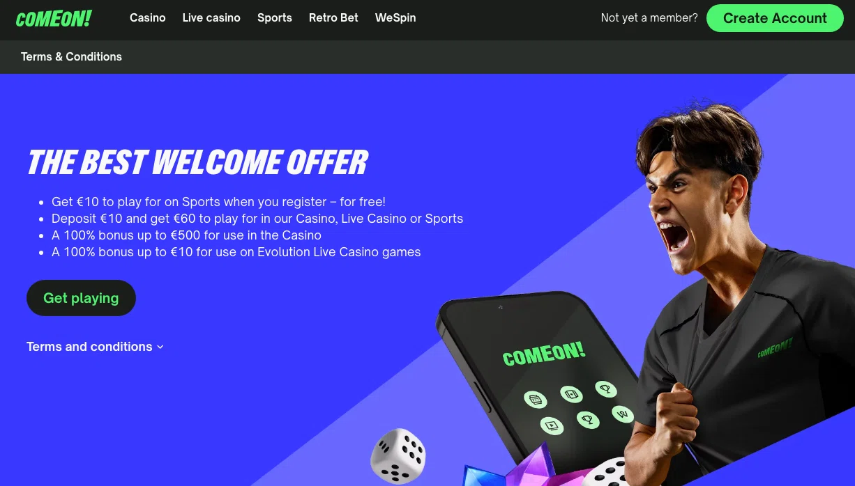 ComeOn Casino Welcome offer