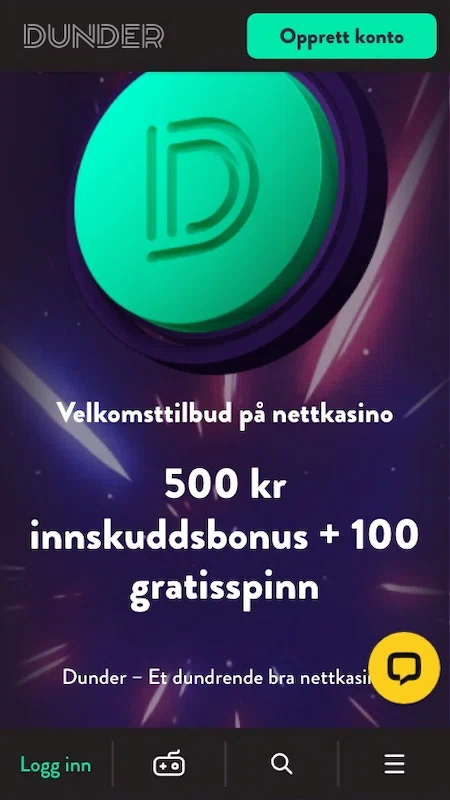 Dunder velkomstbonus