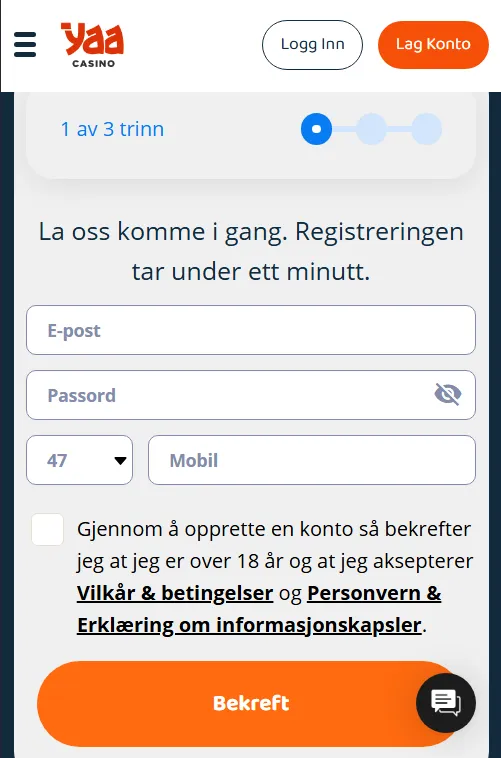 Klikk på «Registrer»-knappen
