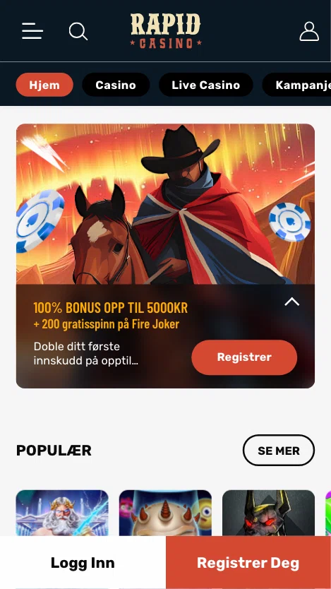 Rapid Casino velkomstbonus