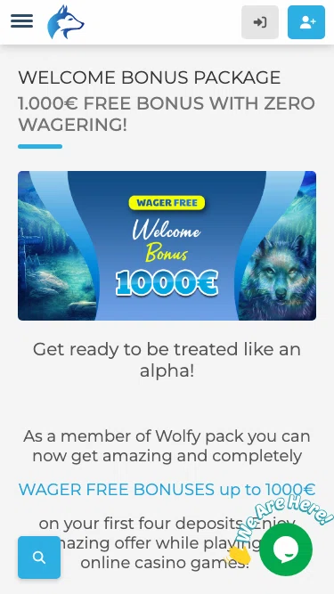 Wolfy Casino Velkomstbonus