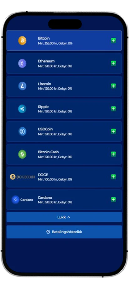 Velg Ripple (XRP) som metode.