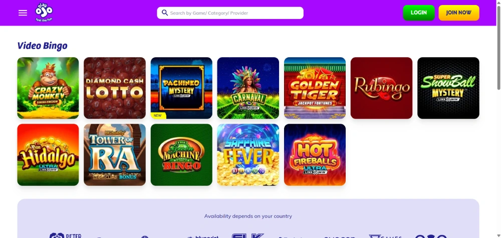 PlayOJO Casino Bingo