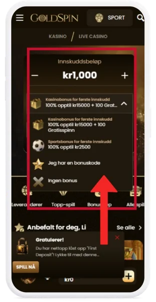 Aktiver din velkomstbonus