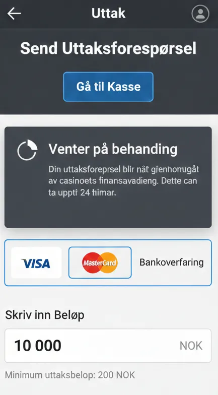 nt på casinoets behandling og verifisering